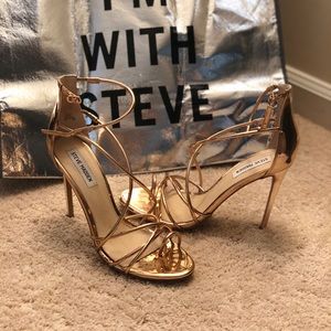 Steve Madden Satya Rose Gold Strappy Heel Size 10